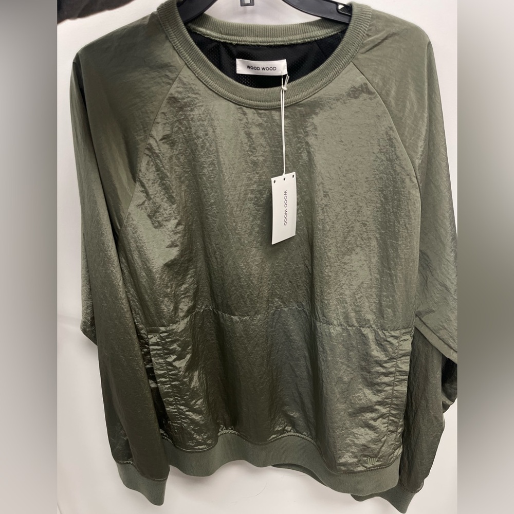 NWT Wood Wood Ramlo Tech Crewneck ‘Light Green'